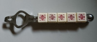 Vintage Bottle/Can Opener with 5 Dice Card Poker Handle