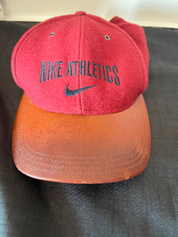 90s Vintage Nike Athletics Brown Leather Brim Adjustable Buckle