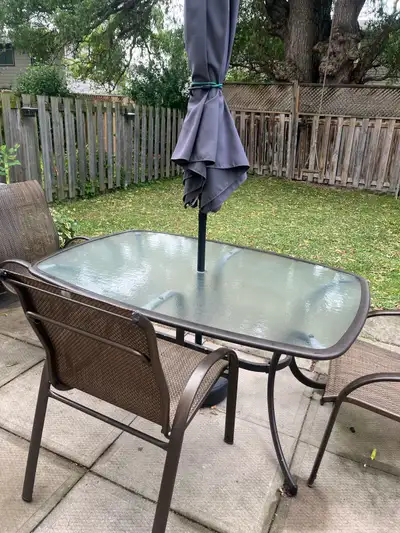Patio Table with Six Chairs and Umbrella, View more