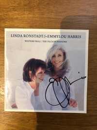 Linda Ronstadt and Emmylou Harris Western Wall signed CD