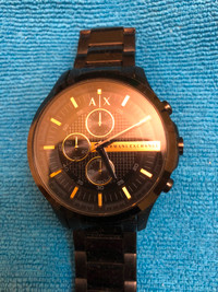 Men's Armani Exchange Chronograph Black Steel Watch