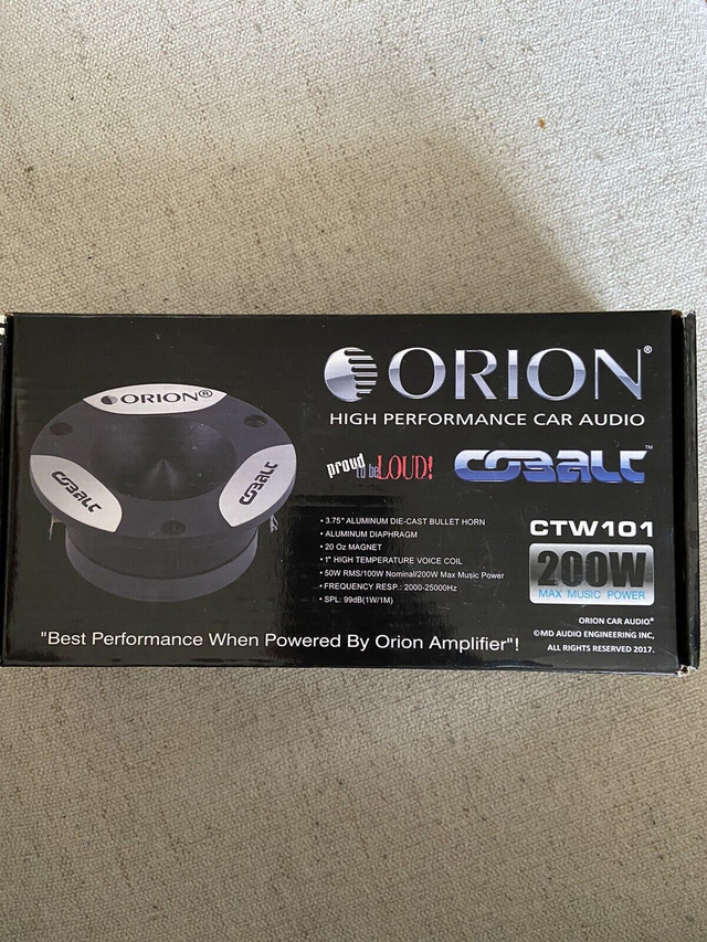 Orion CTW101 tweeters, 50watts RMS, BNIB speakers in Audio & GPS in City of Toronto - Image 4