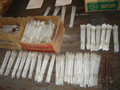7"inch &8" inch aluminum spikes[E.T. spikes],..,white & brown,..,[7"@$35.00 per 100 lot] & [8"@45.00...