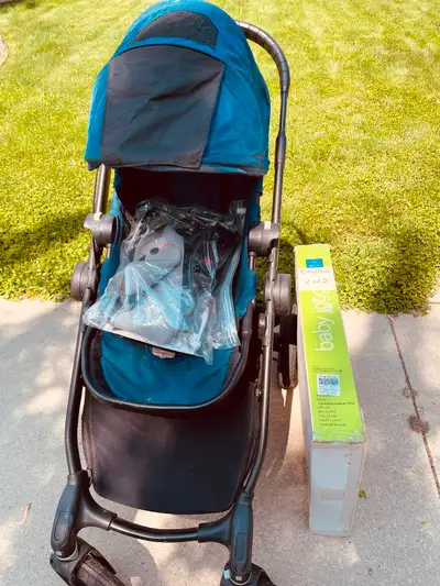 Baby Jogger City Select navy stroller with second seat, View more