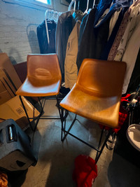 Pair of leather barstools