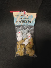Package of Assorted Flocked Bears