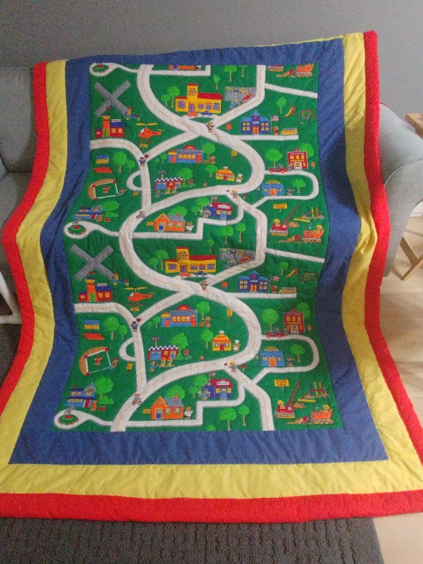 New hand quilted single / double roadmap quilt Bedding Muskoka Kijiji