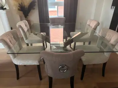 Dinning table and 6 chairs, View more