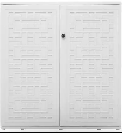 White Resin Storage Cabinet w/ Shelf – Indoor Outdoor Waterproof, View more