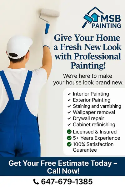 MSB Painting –  (GTA) Fall Refresh promo: 10% OFF labour, View more