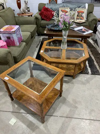 Glass Top Table Set of 2, View more