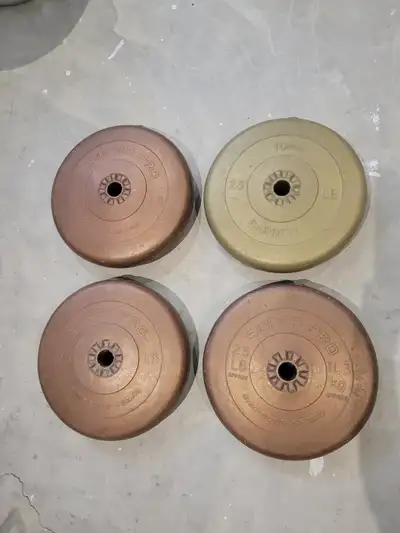 4 Vinyl Cement-Filled Weights (25 lb Plates)., View more