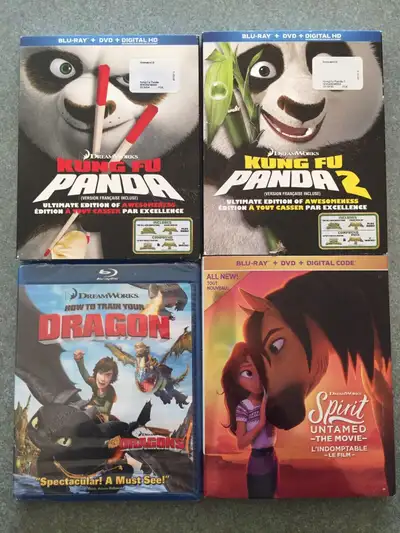 New dreamworks Blurays Spirit Untamed Movie Kung Fu Panda 1 2, View more
