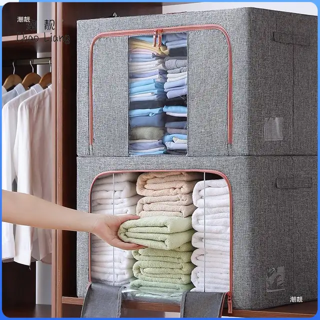 66L Steel Frame Cotton & Linen Storage Bin Top & Front Openings in Storage & Organization in Oakville / Halton Region - Image 6