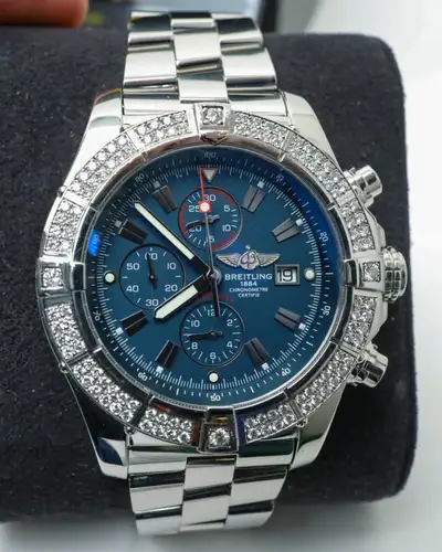 2013 Breitling Super Avenger 2 Bezels Stock & Diamonds Blue Dial, View more