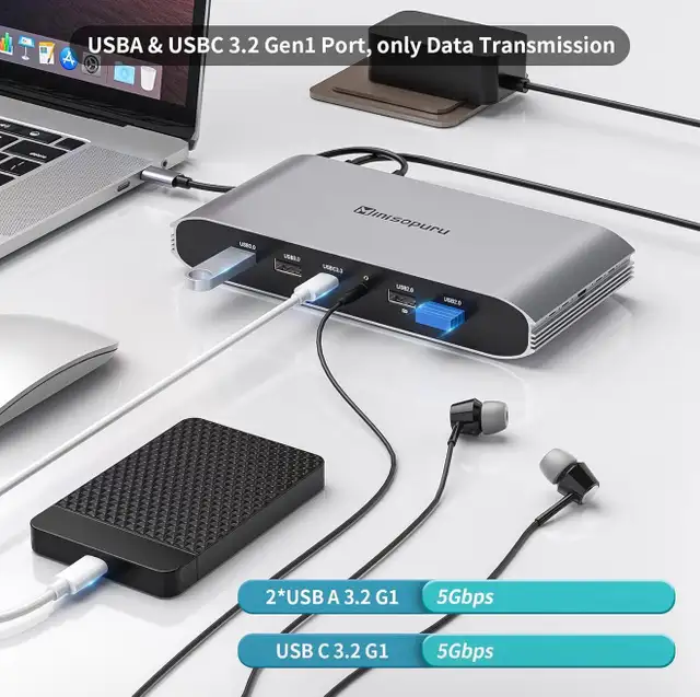 Triple Display USB-C Docking Station 4K HDMI DP 100W PD in Cables & Connectors in Hamilton - Image 9