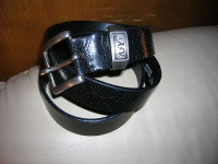 Valentino Black Leather Belt and Buckle Made In Italy Mens