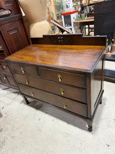 solid oak dresser with barley  twist legs, View more