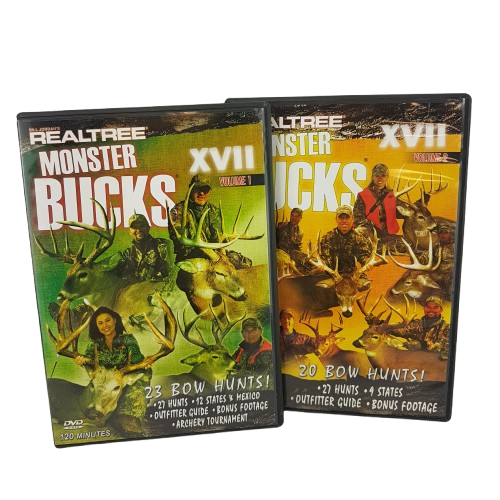Set of 2 Hunting DVDs Realtree Monster Bucks XVII Volumes 1 & 2