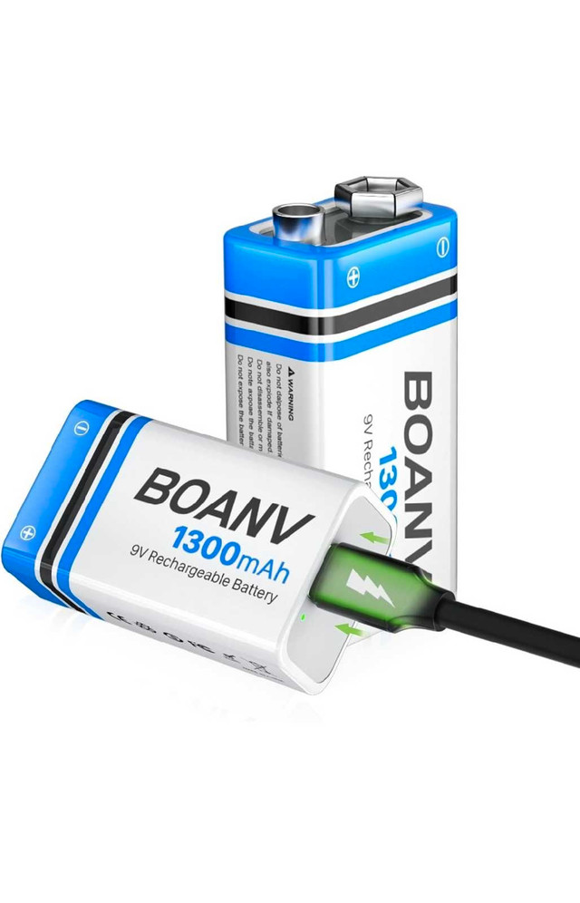 2PCS 1300mAh 9V Rechargeable Batteries, 9V Rechargeable USB Lith in General Electronics in Mississauga / Peel Region