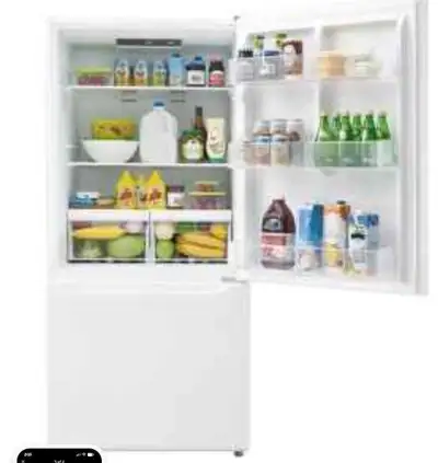 30" 18 Cubic Foot Bottom Freezer Refrigerator , View more