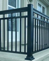 Aluminum railings and glass panels, 