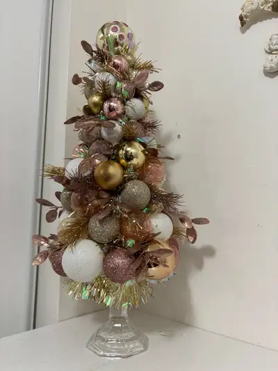 Decorative tabletop pink ornament Christmas Tree, View more