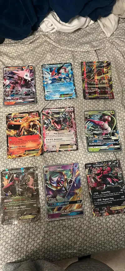 9 jumbo pokemon cards some good some bad condition send offers