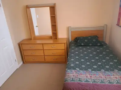 Bedroom set - Bed frame and dresser, View more