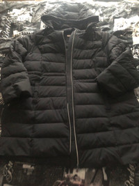Black Puffer with Hood Jacket Size 2X 
