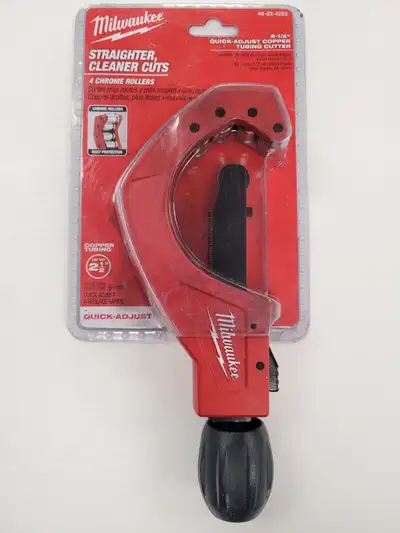 Milwaukee Quick Adjust Tubing Cutter Details: • MPN: 48224253 • Brand: Milwaukee • Maximum Pipe Size...