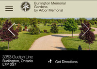 Cremation Burial Plot for Two - Burlington Memorial Gardens
