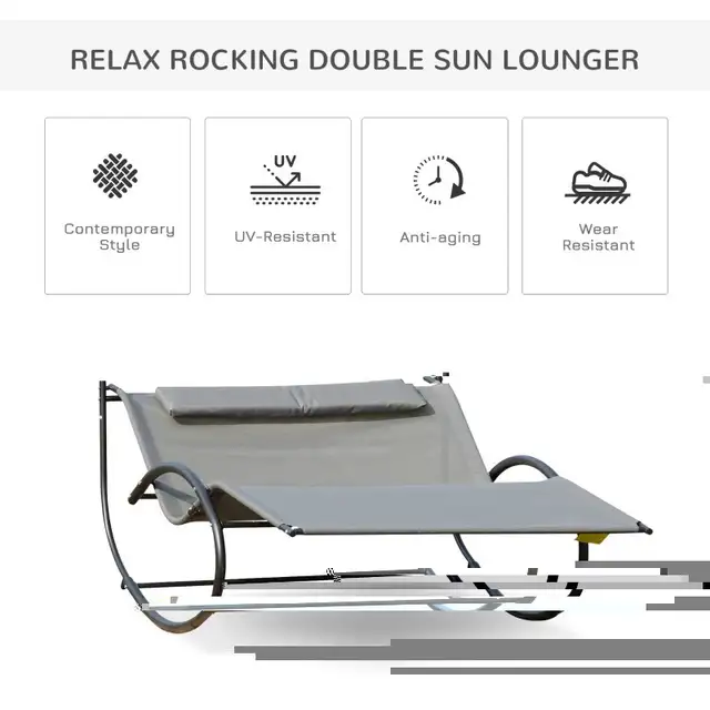 Double Chaise Lounger Garden Rocker Sun Bed Outdoor Hammock Chai in Patio & Garden Furniture in Markham / York Region - Image 7