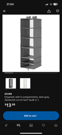 Hanging storage IKEA Skubb