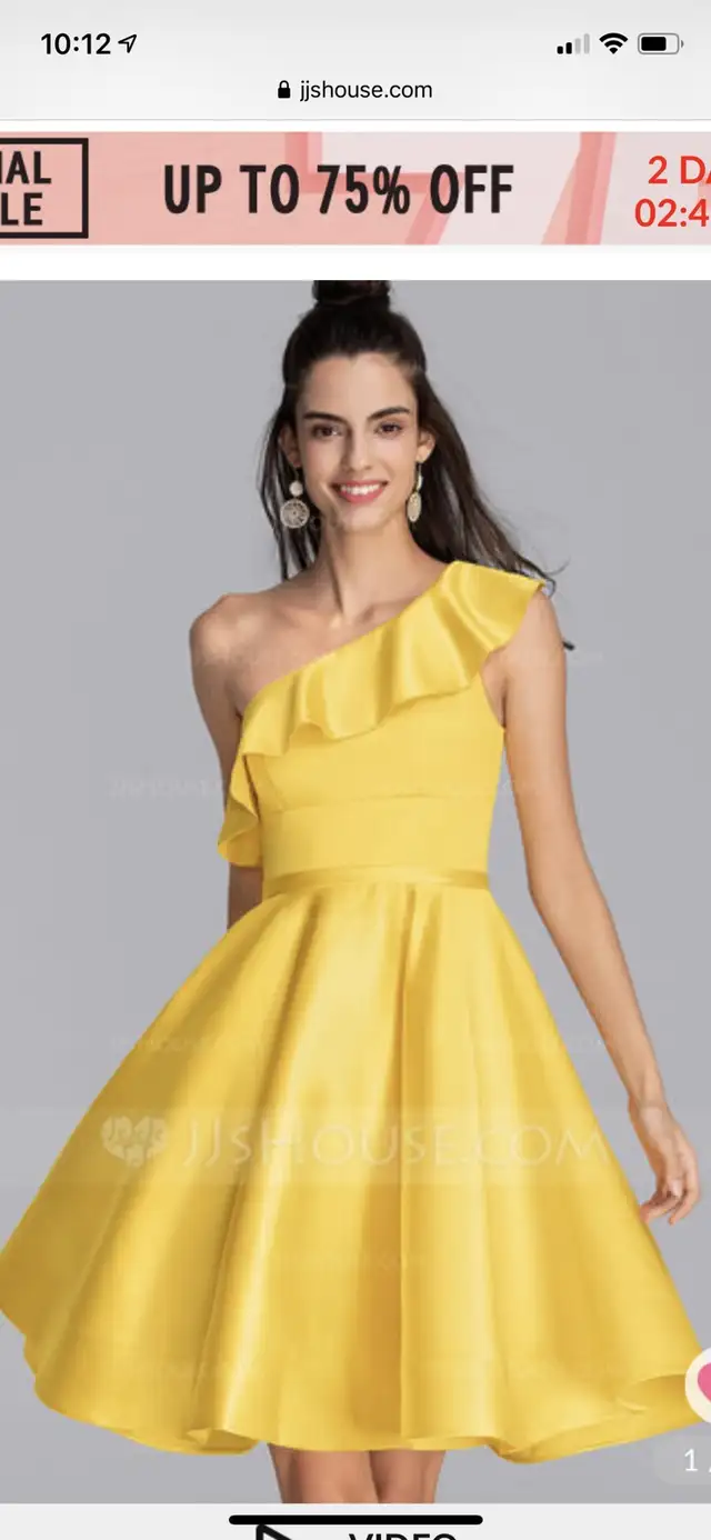 Yellow A-line one shoulder cocktail/GRAD DRESS - 12-14 in Women's - Dresses & Skirts in Calgary - Image 2