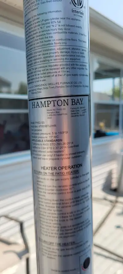 Used only 1 time 47 000 BTU patio heater. Extend your outdoor patio season with this 88.6 inch Tall...