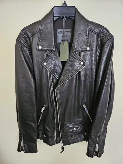 Mens Leather All Saints Moto Jacket (L), View more