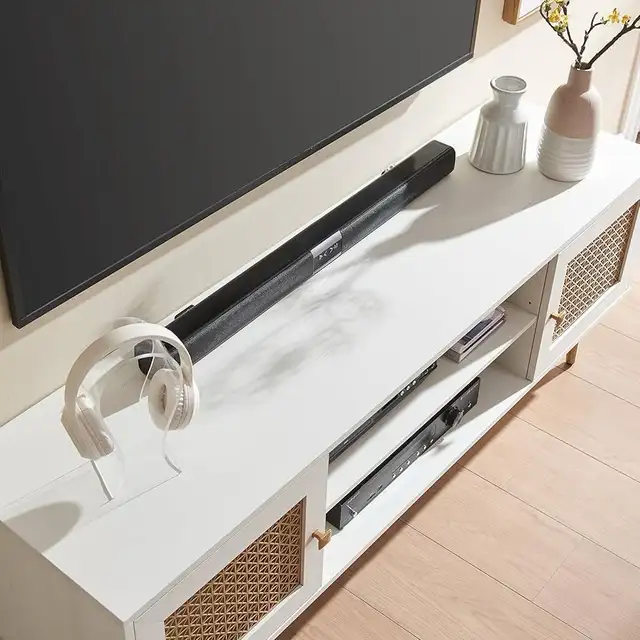 59" long Mid Century Modern White TV Stand for tv 65" in TV Tables & Entertainment Units in Markham / York Region - Image 7