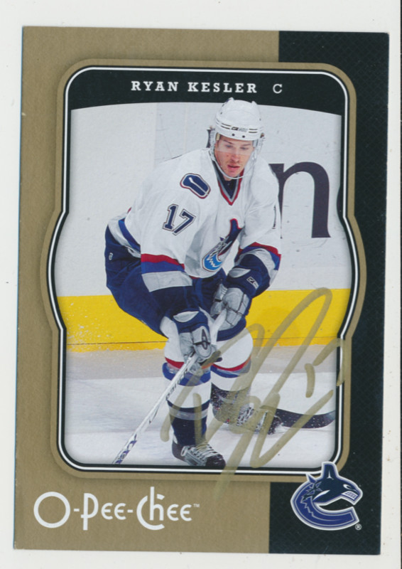 RYAN KESLER VANCOUVER CANUCKS EX-RARE SIGNED OPC OVERSIZE CARD in Arts & Collectibles in Oakville / Halton Region