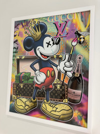 Micky Mouse Designer Brands Pop Art in White Shadow Box Frame