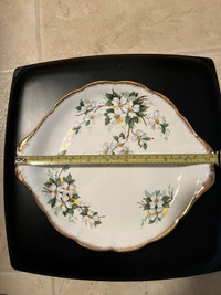Royal Albert White Dogwood Handled Bone China Cake Plate
