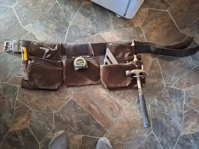Leather Carpenters Belt & Tools, View more
