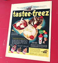 VINTAGE 1956 TASTEE-FREEZ ICE CREAM ORIGINAL AD - RETRO 50S