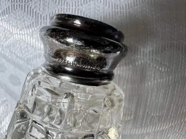 Antique Roden Bros Birks Xmas Tree Crystal Sterling Silver Salt in Arts & Collectibles in Markham / York Region - Image 3