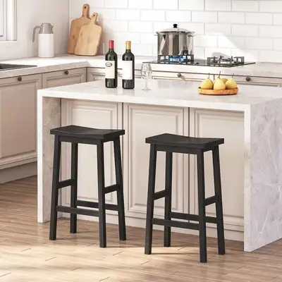 Bar Stool Set of 2 Bamboo Bar Chairs 26" Kitchen Counter, View more
