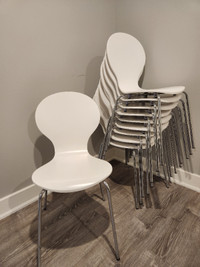 Modern White dining Chairs, set of 10