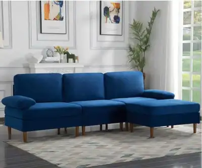 Brand New Blue Velvet Sofa Couch For Sale , View more