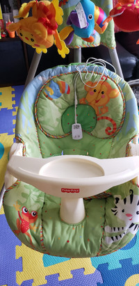 Fisher-price rainforest theme baby swing and saucer activity cen