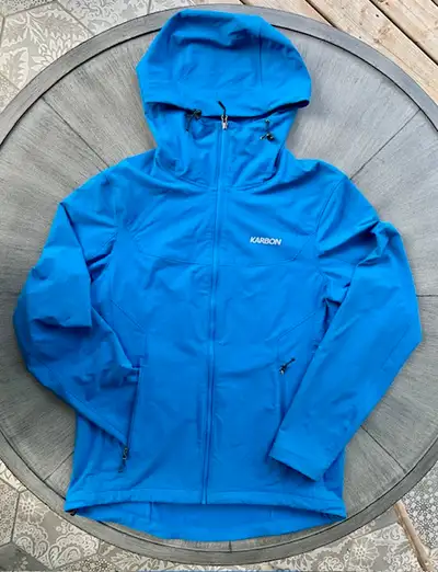 Men KARBON softshell blue jacket, size M / coupe vent étanche Ka, View more