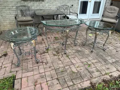 Glass top end tables with hallway table, View more